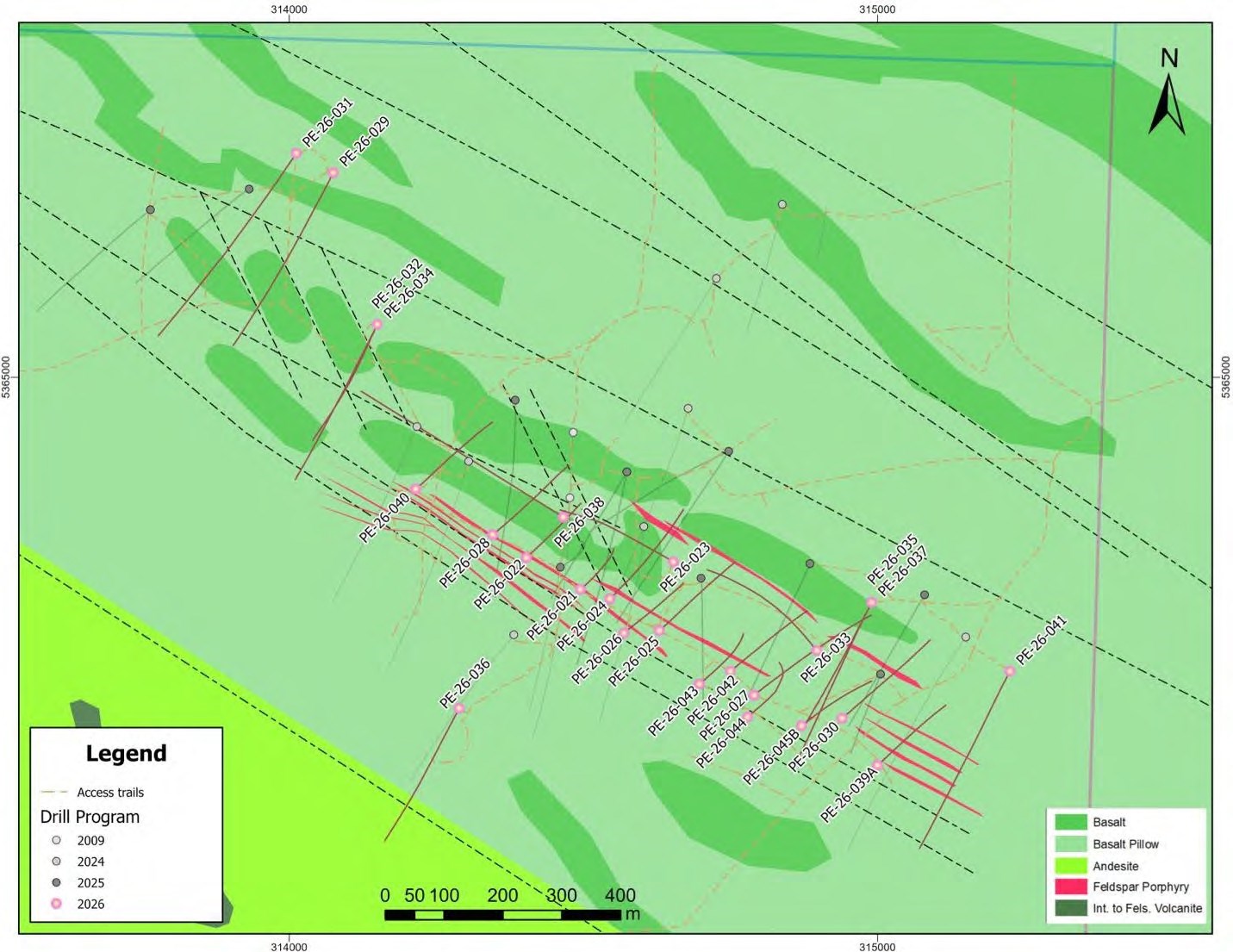 Map I: Diamond Drill Hole Plan